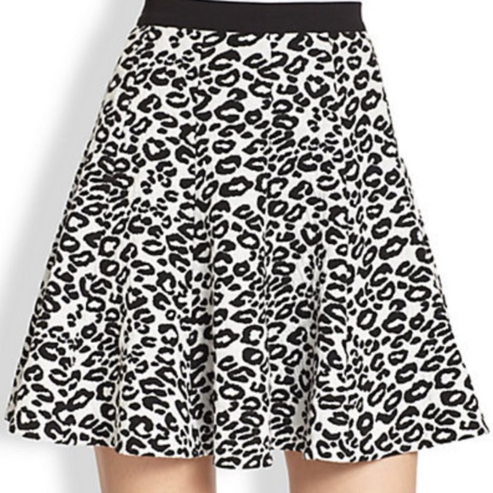 Rebecca Taylor Leopard Print Skirt